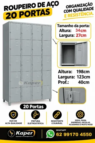 Roupeiro de aço 20 portas ( Produto novo ) Armário vestiario com 20 portas