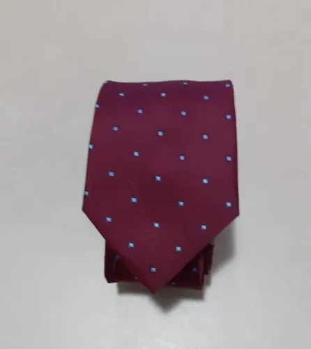 Gravata Marsala 1200 Fios - Detalhes Azul