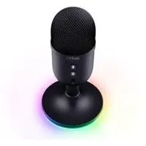 Microfone de podcast de streaming USB Trust Gxt234 Yunix Rgb Gamer, cor preta