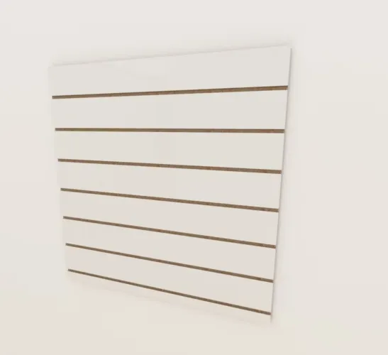 Painel Expositor Canaletado MDF 90x90cm com 10 canaletas brancas
