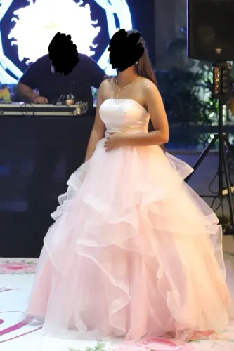 ? VENDO VESTIDO DE FESTA ROSA-CLARO ? MODELO PRINCESA ?