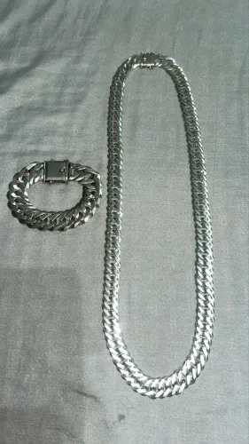 Prata cordão e pulseira