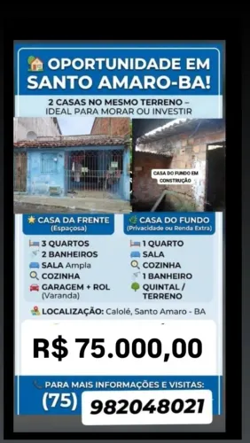 Vendo 2 casas com terreno
