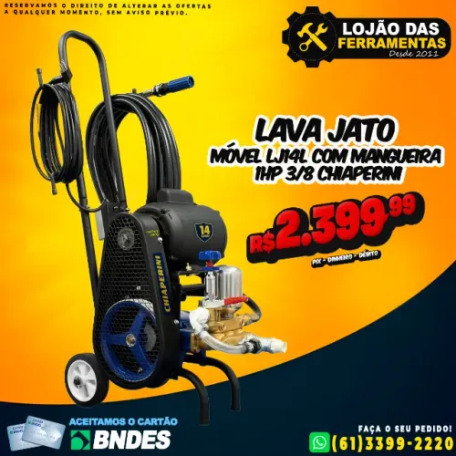Lava Jato Móvel LJ14L Com Mangueira 1HP 3/8 Chiaperini