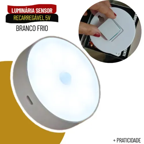 Luminária LED Recarregável com Sensor de Movimento Sem Fio para Armário e Quarto - SCS50