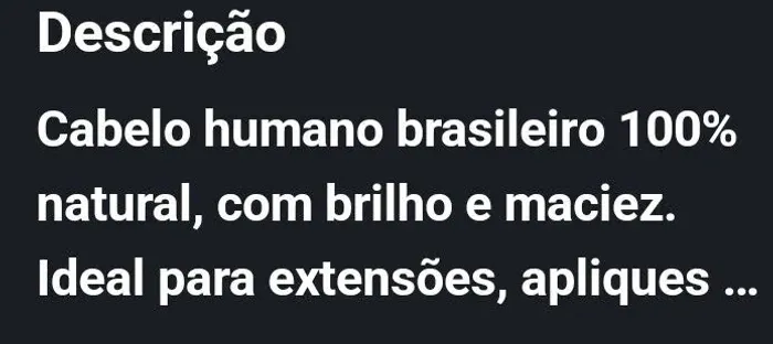 Cabelo humano baratinho