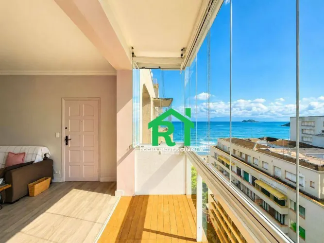 Apartamento à beira mar com 3 quartos, 1 vaga à venda em Pitangueiras, Guarujá