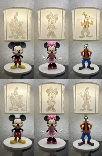 Luminária Infantil Decorativa 3D Temática Personagem com Cúpula Iluminada
