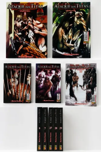 Mangás Ataque dos Titãs (Shingeki no Kyojin) - Vol. 7, 8, 27, 28 e 29