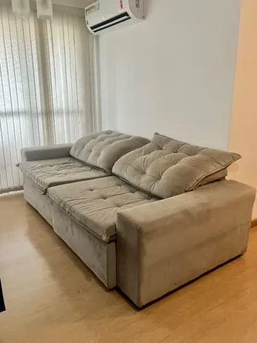 Sofá retrátil cinza (sofá-cama)