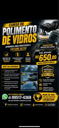 Polimento de vidros e curso 
