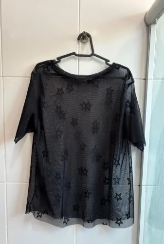 Blusa de Tule com estampa de estrela - Tamanho M