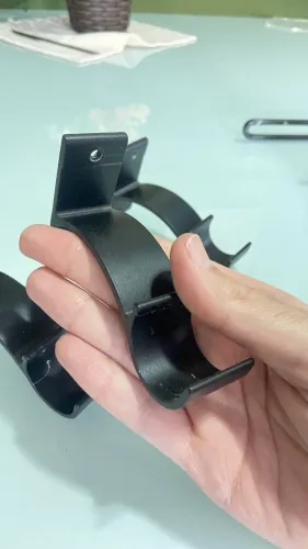 Suporte de parede em J metal preto para varão, kit 3