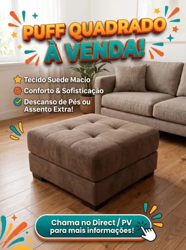 Puff Quadrado Decorativo