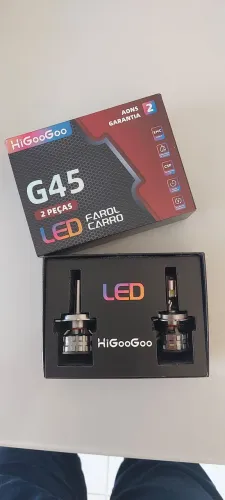 Par Lâmpada LED H4 HiGooGoo G45 - 22.000 Lúmens 6500K Turbo Canbus (Novo na Caixa)