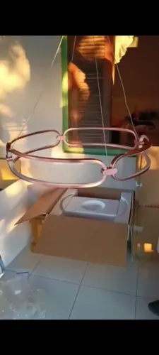 Lustre Pendente Lumina LED 50W Rose Gold Ø60 cm - Bella Iluminação