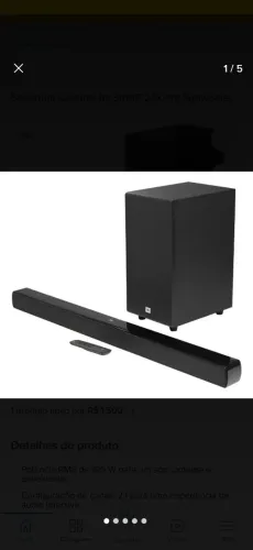 Título: Soundbar Samsung HW-R550 2.1 Nova | Completa | Nunca Usada
