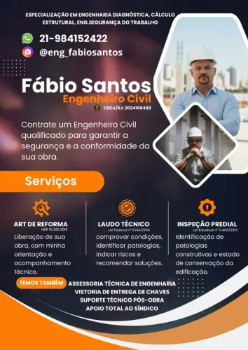 Engenheiro Civil - Especialista em Vistorias, Laudos, ART e Perícias