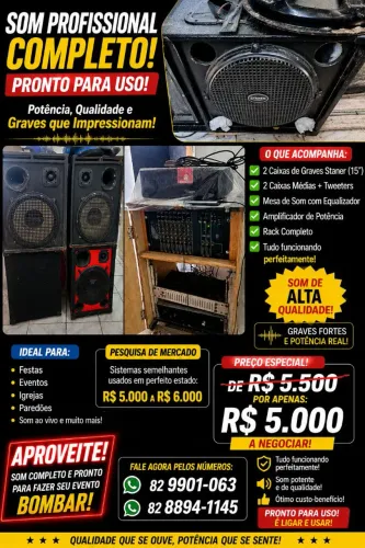 Oferta imperdível som profissional completo