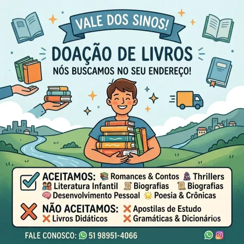 Recebo doações de livros