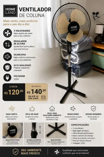 Ventilador de coluna 220 volts