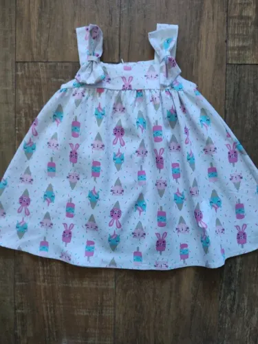 Vestido Infantil Estampado TIP TOP - Tamanho 1T (USADO)