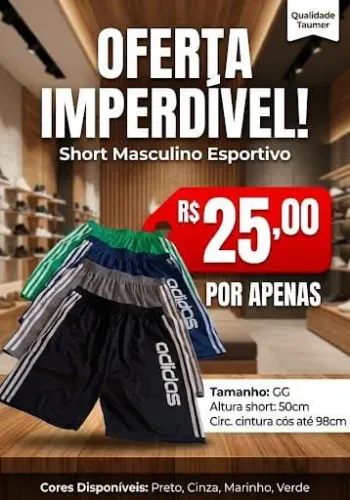Shorts masculino tamanho GG