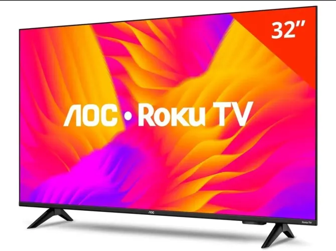 Smart TV 32" AOC HD DLED Série 5155 32S5155/78G Roku TV 2025<br>Código 241314000