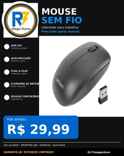 Mouse sem fio novo na caixa