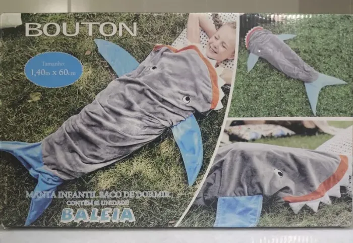 Manta infantil saco de dormir, modelo "Baleia", da Bouton