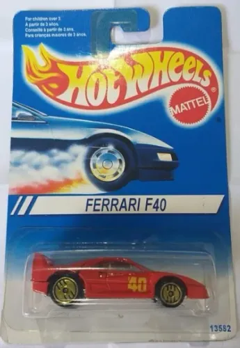 Hot Wheels Ferrari F40 blue card gold - Raríssima 17jcd