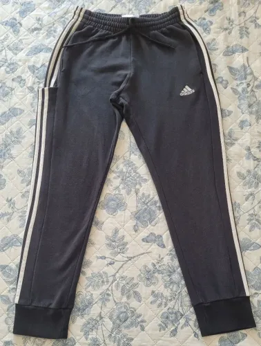 Calça adidas masculina 3 listras moletinho