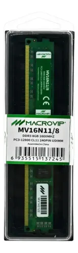 Memória DDR3 8GB 1600MHz UDIMM para Desktop Macrovip MV16N11/8