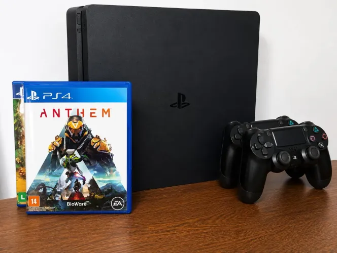 PS4 SLIM 500GB COMPLETO!