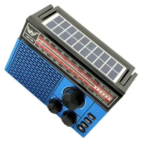Radio Retrô Recarregável Am Fm Com Painel Solar E Lanterna
