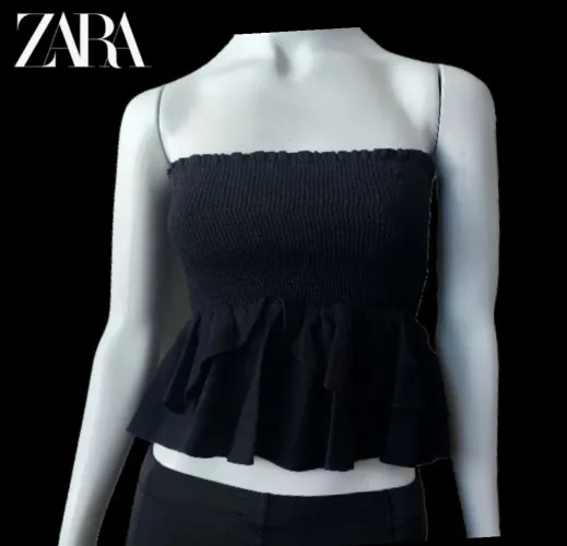 ZARA cropped preto 