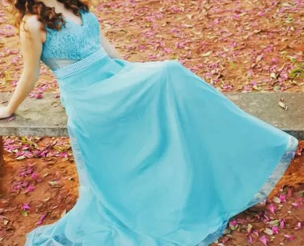 Vestido de festa em chiffon