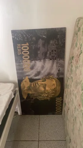Quadro de parede masculino nota de dinheiro