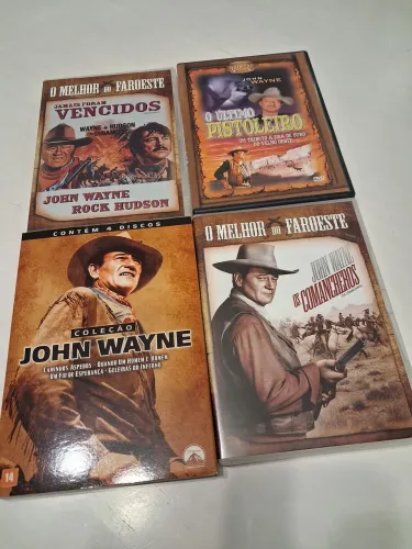 Lote com sete filmes de John Wayne em dvds originais