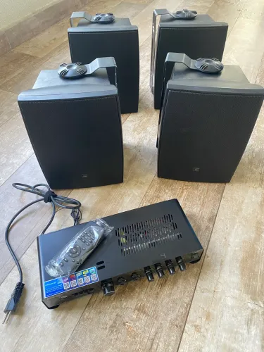 Amplificador Frahm Slim 2000 G5 120w + 4 Caixas de Som JBL C621P 50W