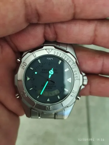 Tecknos conservado relógio de colecionador máquina antiga uma pilha sem reforma 