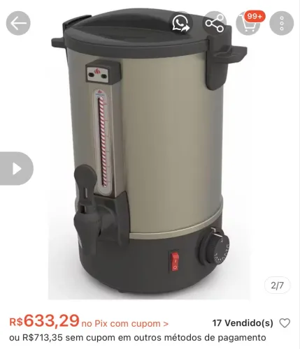 Cafeteira elétrica 220W profissional 4 litros