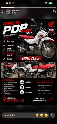 Vende-se POP 110i