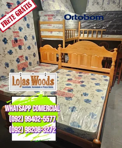 Cama Casal R$ 699,00 Madeira Angelim Padrão Torneada