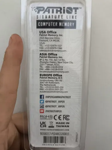 Memória RAM Patriot Signature Line 8GB DDR4 3200MHz CL22