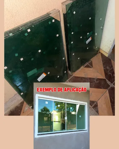 4 Vidros Temperados Verdes 8mm para Janela De Correr - Dimensões na descrição!!!