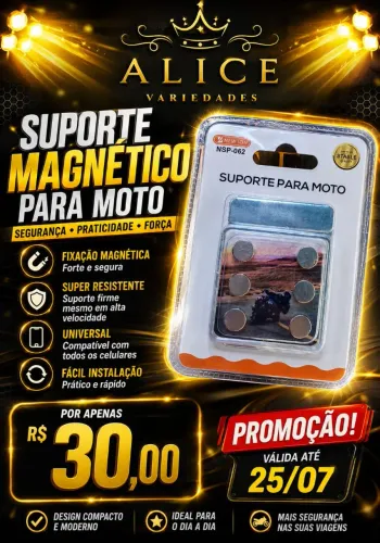 Suporte magnético para moto
