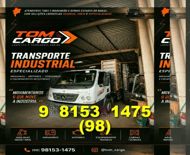 Frete em SLz, MA; transporte seguro e rápido! Contato: 98 9 * Tom Cargo
