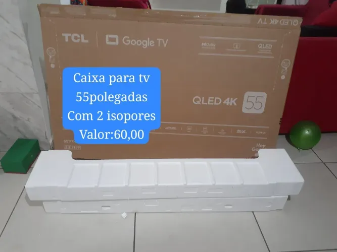 Caixa papelão para tv 55 polegadas com 2 isopores! Aceito proposta