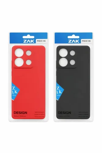 Kit 2 Capas Poco X6 Silicone Premium Vermelha + Preta